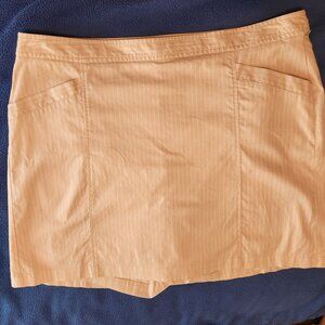 Women's (plus size) Tan & White pinstripe Skort